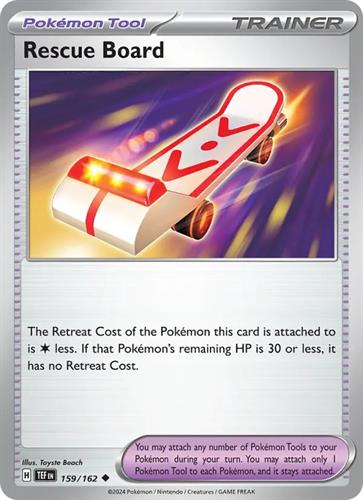 קלף בודד single פוקימון - rescue board - Temporal Forces - 159/162