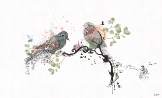 ציור של ציפורי אהבה