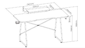 תשריט שולחן גיימינג לומי GMD10-1D – עיצוב ארגונומי עם מעמד למסך