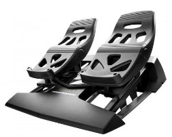 דוושות טיסה Thrustmaster T.Flight Rudder Pedals – פריט בודד בצבע שחור מוצג על רקע לבן במבט קדמי
