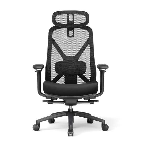 כיסא מנהלים Keisar Guardian – פריט בודד שחור גב וראש מרשת רקע לבן