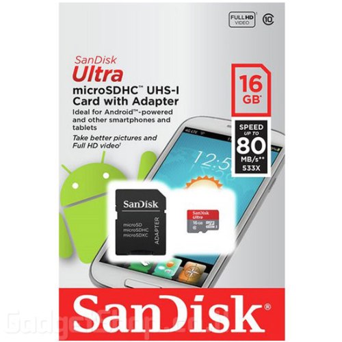 כרטיס זיכרון Sandisk 16GB – מהיר ואמין לכל המכשירים