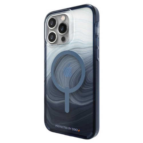 כיסוי ZAGG Milan Snap ל- iPhone 14  צבע שקוף/כחול תומך ב MagSafe