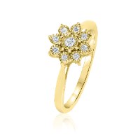 טבעת משובצת יהלומים בזהב צהוב או לבן 14 קראט 810813 