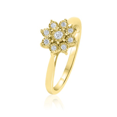 טבעת משובצת יהלומים בזהב צהוב או לבן 14 קראט 810813