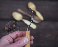סכין מעוקלת לגילוף כפות מס 4 שמאל עבודת יד strong way
