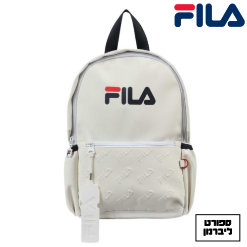 FILA|פילה- תיק לתלמיד איכותי- לבן לוגו חותמות