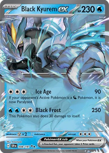 קלף פוקימון בודד single - BLACK KYUREM EX – SURGING SPARKS – 048/191