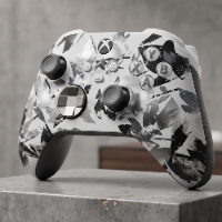שלט אלחוטי ל-Xbox – מהדורת קמופלאז' גיאומטרי (שחור/לבן/אפור)