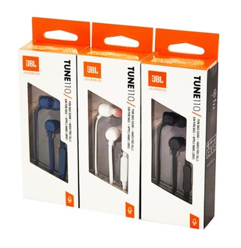 אוזניות JBL T110 - עם מיקרופון ושלט מובנים עג הכבל