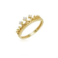 טבעת כתר זהב|טבעת כתר זהב לנשים|טבעת כתר זהב  עם זרקונים