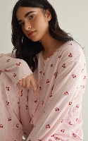 ג'קארד מכופתרת  cherry pj