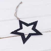 כוכב פח גלי - שחור