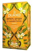 חליטת תה לימון, ג׳ינג׳ר ודבש מנוקה | פוקה Pukka