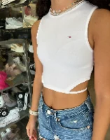טופ לבן קשירה טומי tommy hilfiger