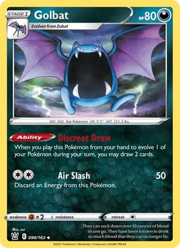 קלף בודד single פוקימון - golbat - Battle Styles - 090/163