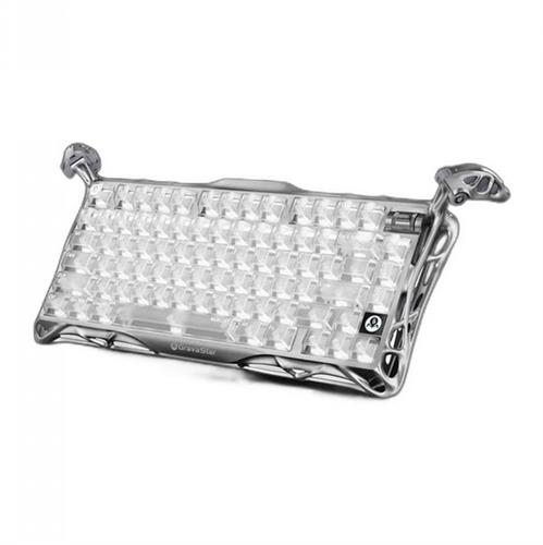 מקלדת גיימינג אלחוטית GravaStar Mercury K1 Pro Ghost Silver - ללא חריטה בעברית