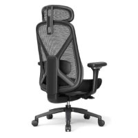 כיסא מנהלים Keisar Guardian – כיסא שחור עם משענת גב מרשת נראה בזווית צד-אחורית