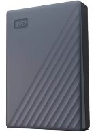 כונן קשיח חיצוני Western Digital WDBY3J0060BGY My Passport 6TB USB-C – פריט בודד אפור כהה עם טקסטורת פסים אלכסוניים