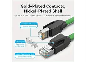 כבל רשת 0.5 מטר Vention CAT6a SFTP 0.5M Green