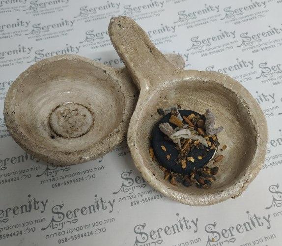 כלי הקטרה חרס lotus צבע אבן