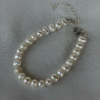 צמיד פנינים קלאסי 6 מ"מ | צמיד לכלה
