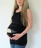 טוניקת הריון גופיה תינוק מציץ בצבע שחור