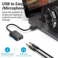 Vention CDYB0 USB-A to 3.5 Headphones + Mic Adapter
