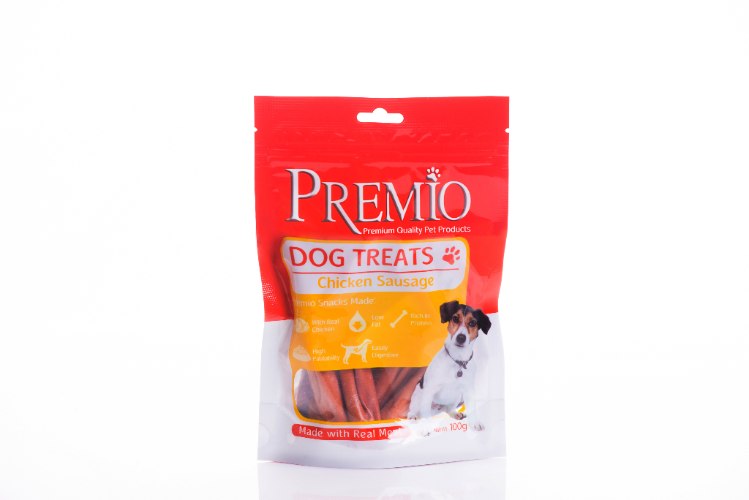 חטיף פרמיו לכלב נקניקיות עוף 100 גרם - PREMIO TREATS CHIKCEN SAUSAGE 100G