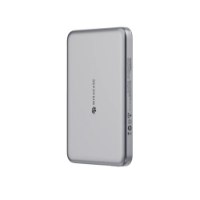 סוללת גיבוי מגנטית Miracase MWSPB5000 – USB סוללה כסופה המוצגת במאונך עם לוגו על הפנים וכיתוב טכני בצד