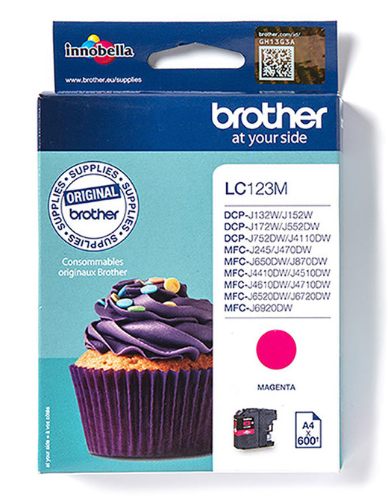 ראש דיו אדום מקורי Brother Original Ink LC-123M