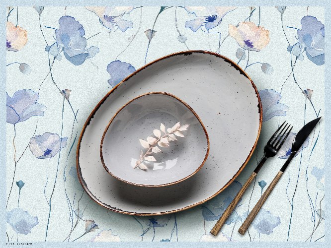 *חדש* פלייסמט  מבודד חום לשולחן  יער פיות תכלת