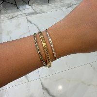 צמיד חצי טניס עם זרקונים וחוליות פיגרו