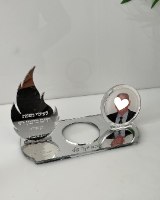 מעמד נר נשמה יחיד עם תמונה-עיגול