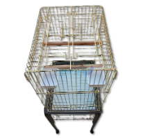 כלוב האכלת יד בצבע זהב כולל עגלה 33.5X38 ס"מ