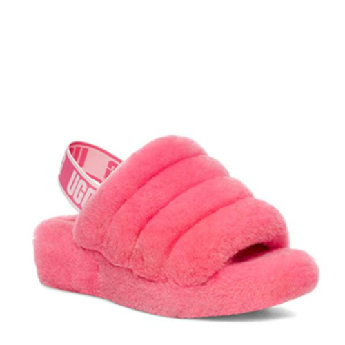 סנדליי UGG FLUFF YEAH SLIDE PINK ROSE | כפכפי אגג רצועה אחורית ורוד