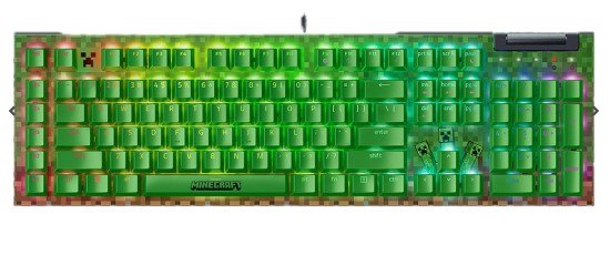 מקלדת מכנית Razer BlackWidow V4 X Minecraft Edition עם RGB ו-6 מקשי מאקרו