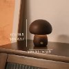 קצר - עץ כהה - מנורת שולחן נטענת מעוצבת בצורת פטריה