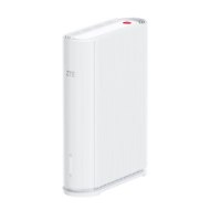נתב סלולרי Zte G5TS 5G – נתב לבן בודד עם לוגו ZTE ו-5G אדום בראשו עם 4K