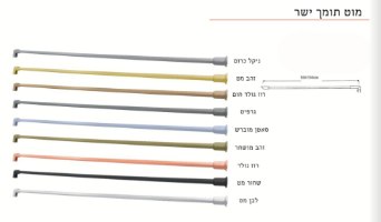 מוט תמיכה מתכונן למקלחון קיר זכוכית