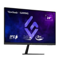 מסך גיימינג בגודל 24" Viewsonic VX2479A-HD-PRO – מסך שחור בודד מציג גרפיקה של IPS ו-240Hz
