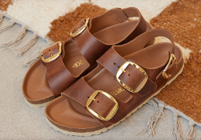 BIRKENSTOCK MILANO BIG BUCKLE COGNAC בירקנשטוק סנדלי נשים