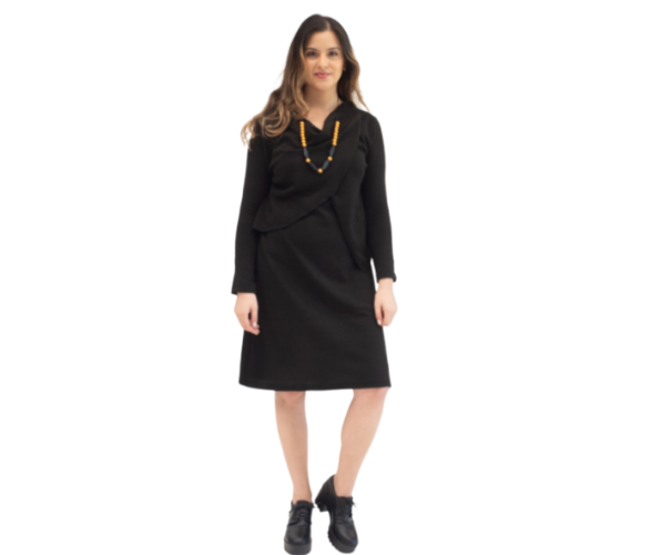 Black "Efrat" Knitted Dress - Imahot 