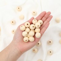 חרוזי עץ טבעי 2 ס"מ 45 יח'