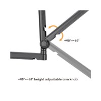 זרוע מיקרופון Lumi MDS13-2 – מפרק כוונון גובה שחור של הזרוע עם כיתוב זוויות
