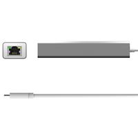 רכזת j5create USB-C עם 3 חיבורי USB-A ו-Gigabit Ethernet