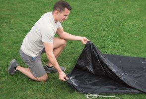 כיסוי לבריכה מלבנית מסגרת אפור| 300X200X84 PVC סמ| BESTWAY | מקט 58442| קפיץ קפוץ