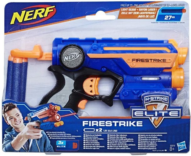 NERF אקדח חיצים ונורת לייזר+2 חיצים firestrike