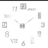 דגם 5 - כסוף - שעון קיר ענק בהדבקה