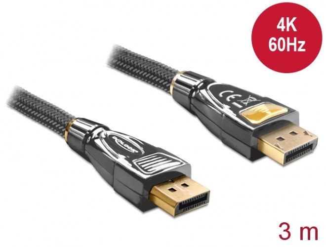 כבל מסך Delock Premium DisplayPort 1.2 Cable 4K 60 Hz 3 m